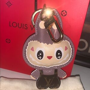 Labubu leather monogram purse/bag charm keychain